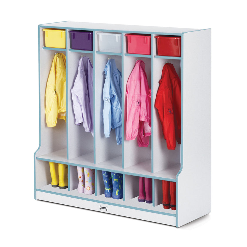 Rainbow Accents 5 Section Coat Locker with Step