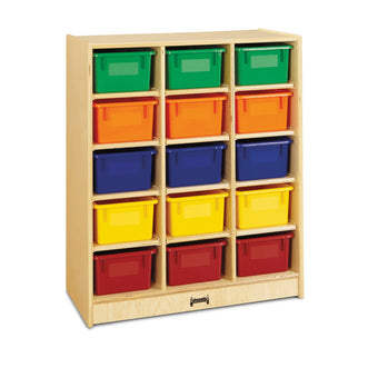 15 Cubbie-Tray Mobile Unit With Bin