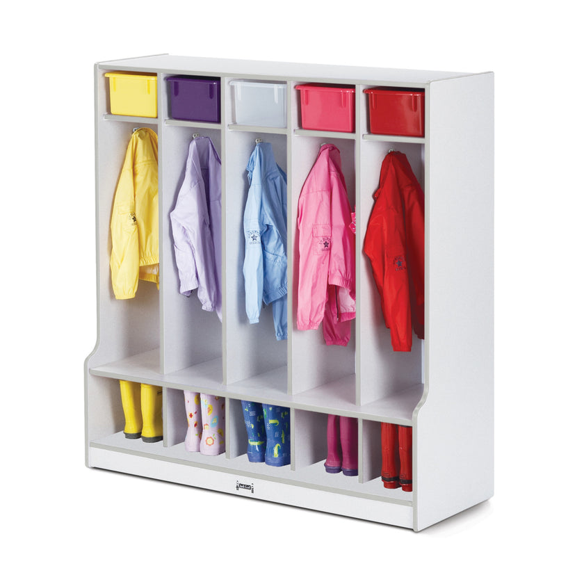 Rainbow Accents 5 Section Coat Locker with Step
