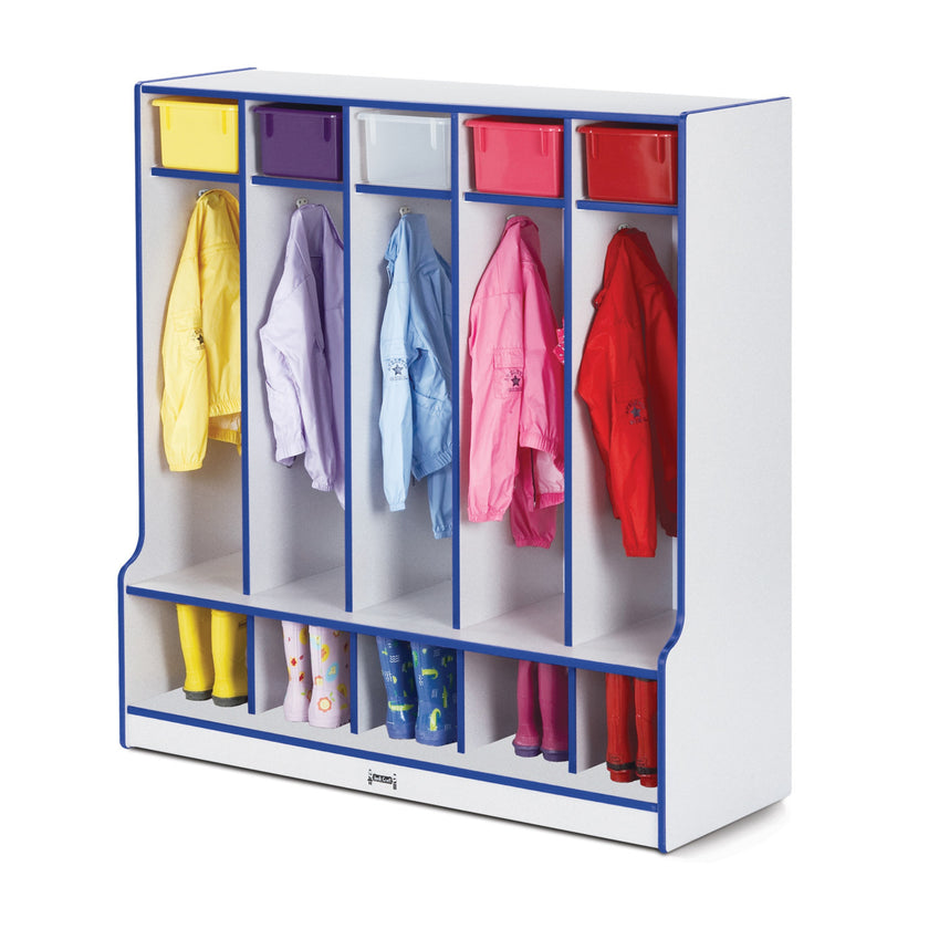 Rainbow Accents 5 Section Coat Locker with Step