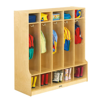 5 Section Coat Locker with Step