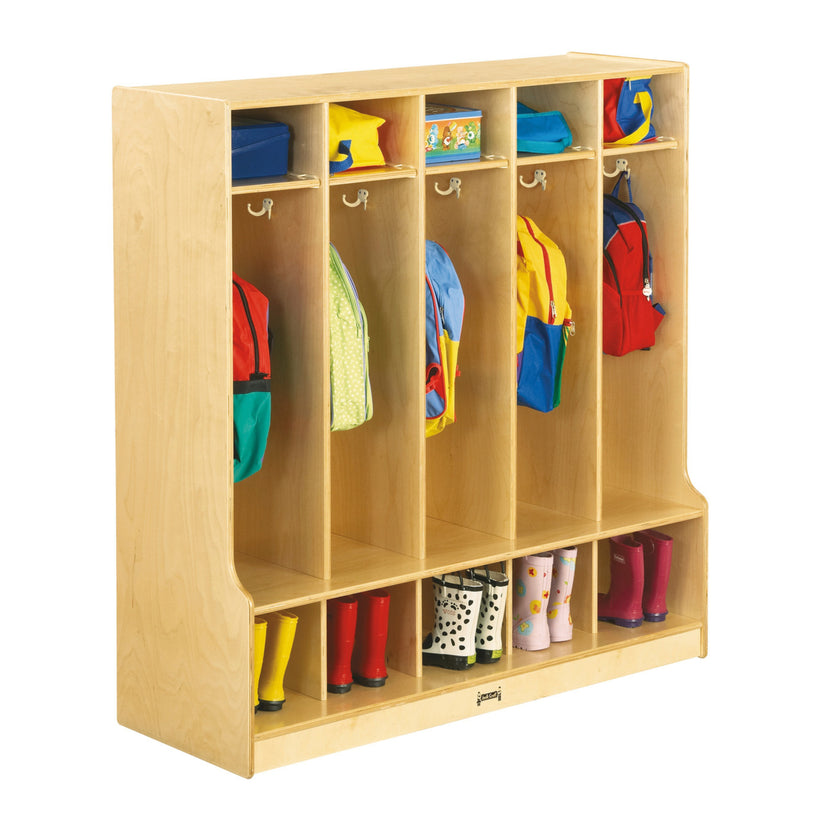 5 Section Coat Locker with Step