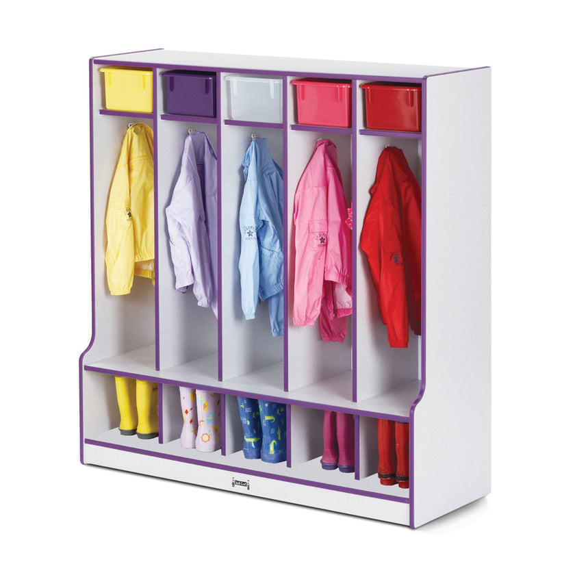 Rainbow Accents 5 Section Coat Locker with Step