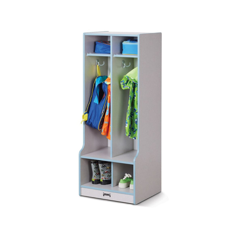 Rainbow Accents 2 Section Coat Locker with Step
