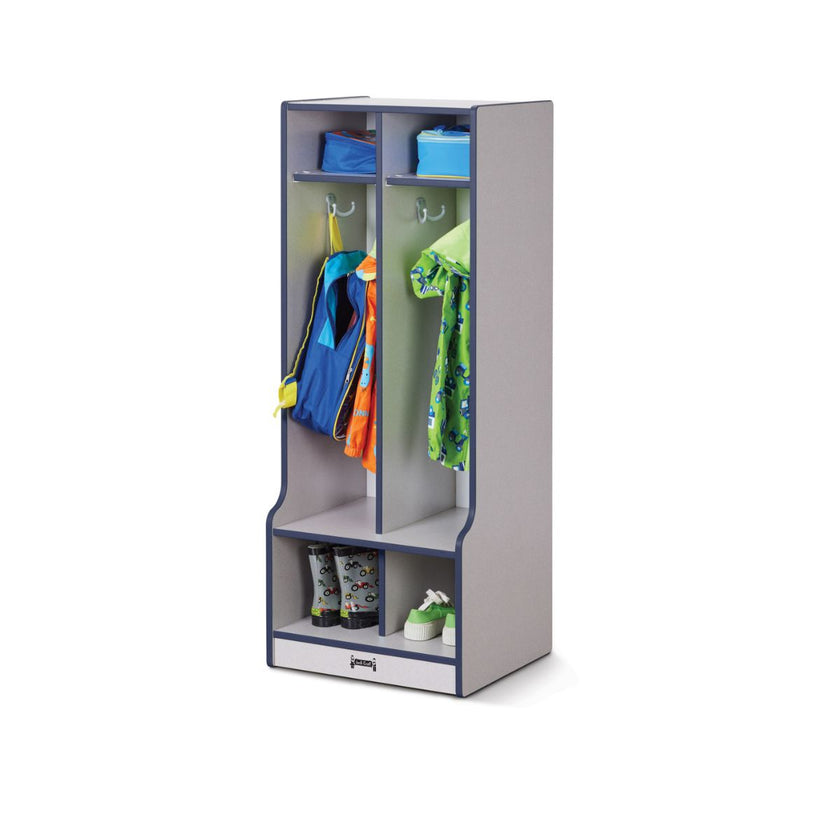 Rainbow Accents 2 Section Coat Locker with Step
