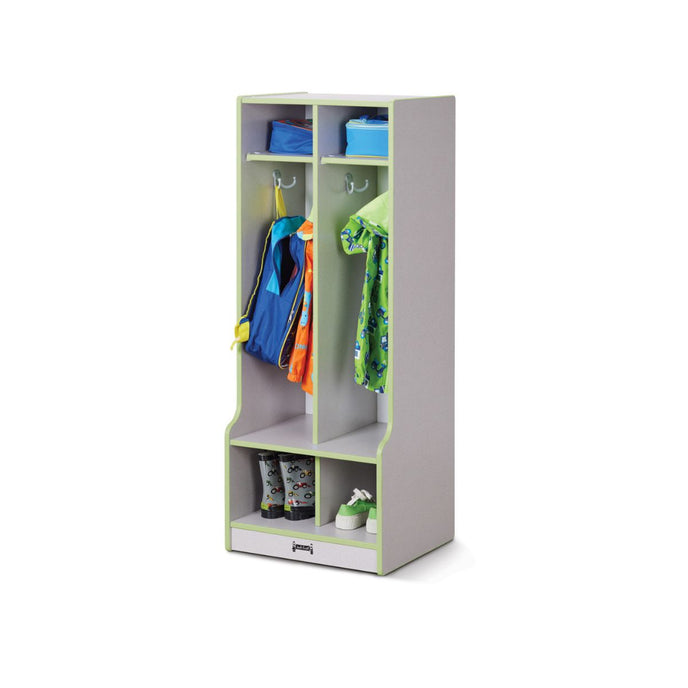 Rainbow Accents 2 Section Coat Locker with Step