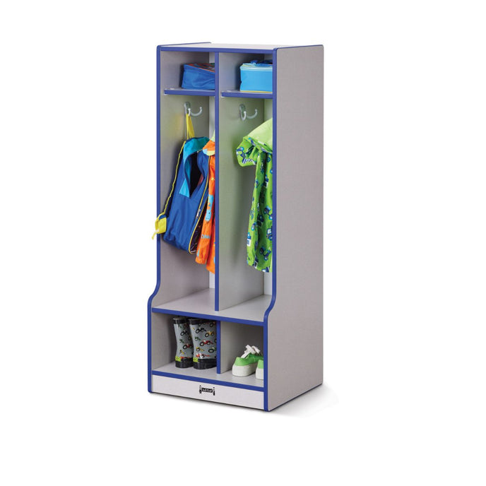 Rainbow Accents 2 Section Coat Locker with Step