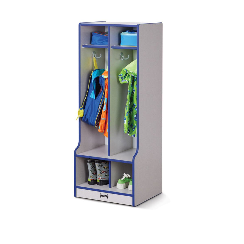 Rainbow Accents 2 Section Coat Locker with Step