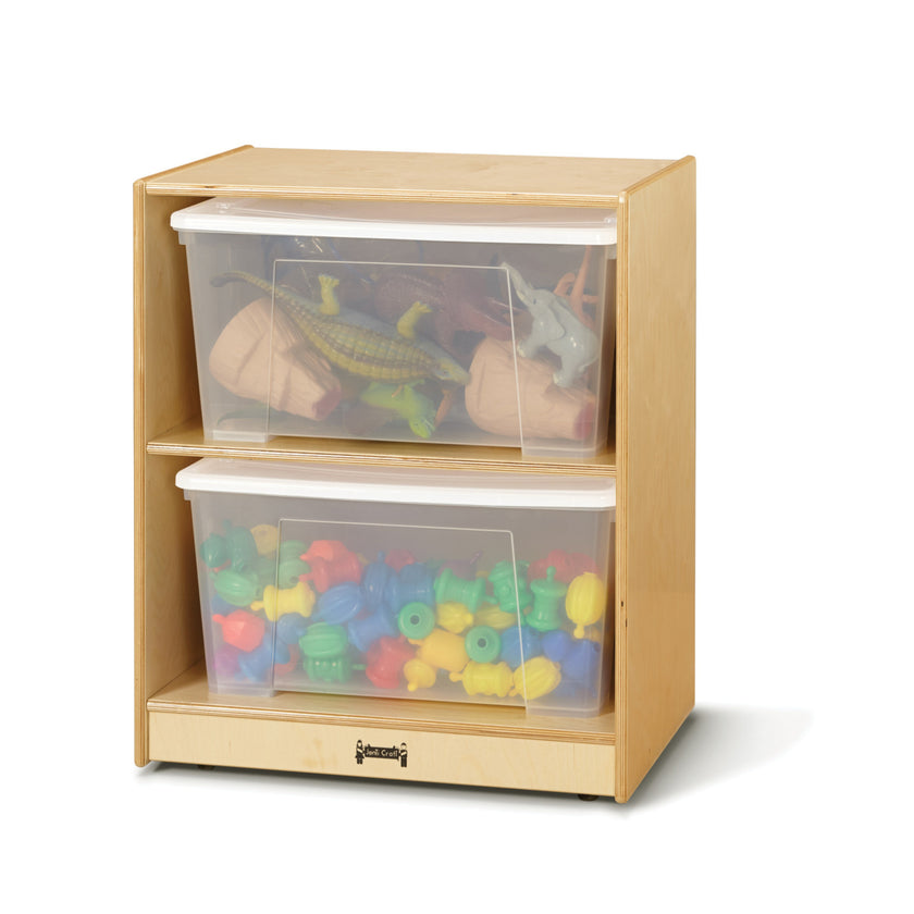 Space-Saver Jumbo Tote Storage - with Clear Totes + Lids
